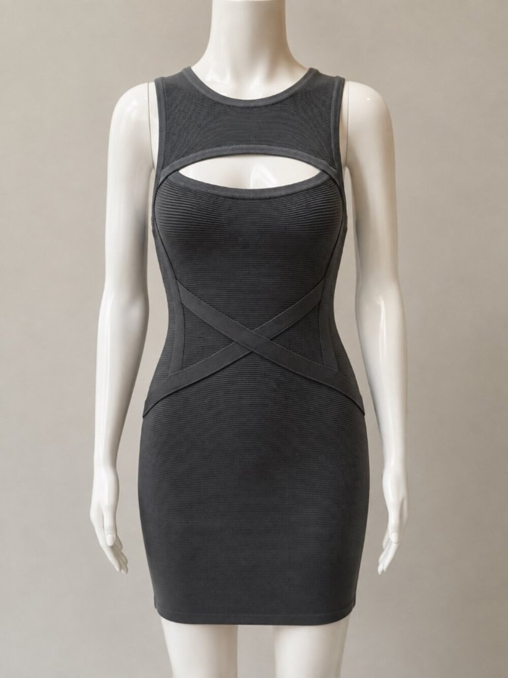 Bebe Black Bandage Bodycon Cutout Mini Dress XS
